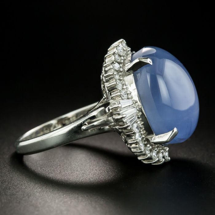 Estate 31.85 Carat Star Sapphire and Diamond Cocktail Ring