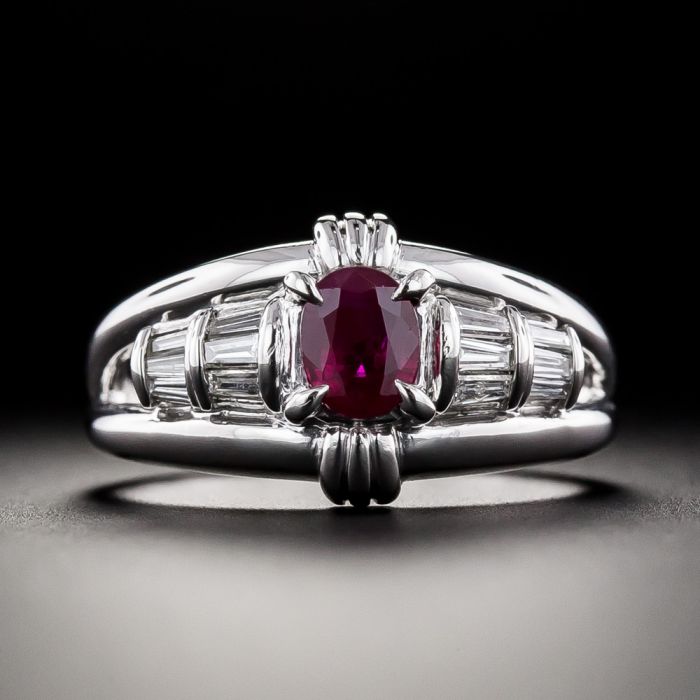 Artisan 18k Rose Gold Baguette Diamond Designer Ruby Gemstone Ring in  Purple | Lyst UK