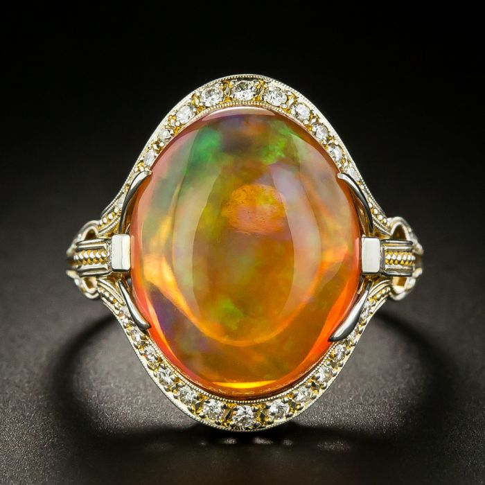 Remarkable 4.75 Carat Multi Color Natural Mexican Fire Opal