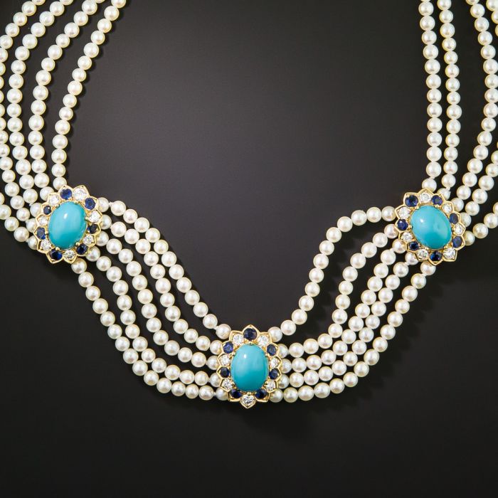 White Round Beaded Pearl Set Stone Studded Pendant – Mangatrai Gems &  Jewels Pvt Ltd
