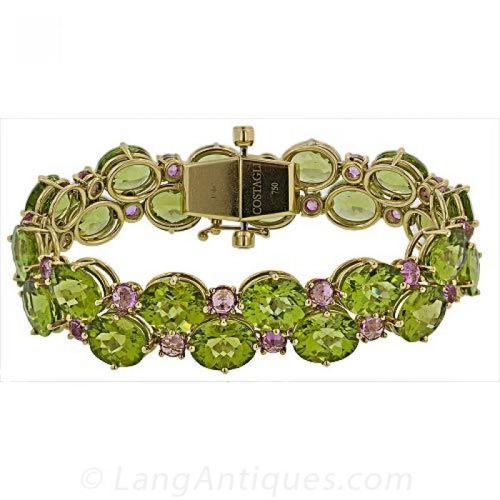 peridot and sapphire bracelet