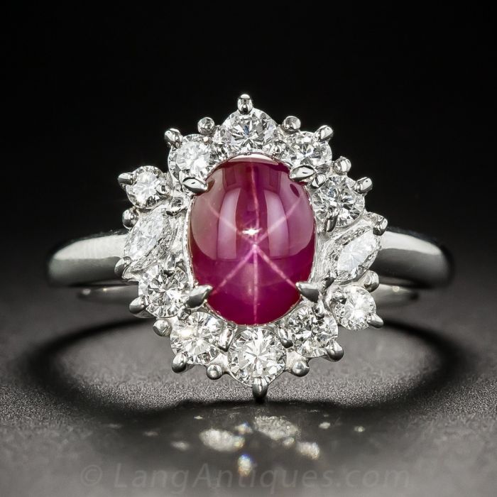 Platinum, Diamond & Ruby Engagement Ring | Fabergé