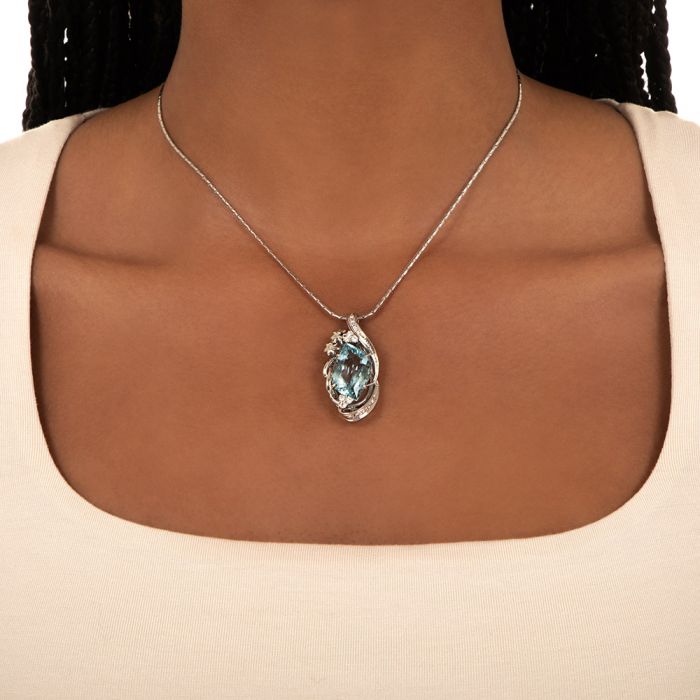 Color Merchants 14k White Gold Diamond Necklace N2462W | Segner's Jewelers  | Fredericksburg, TX