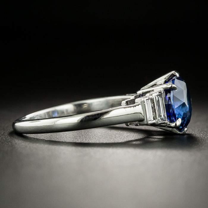 Art Deco Jewellery Bezel Set Diamond Ring Antique Engagement Wedding Ring Blue Sapphire Baguette Ring Gift Ring Vintage Jewellery RIng