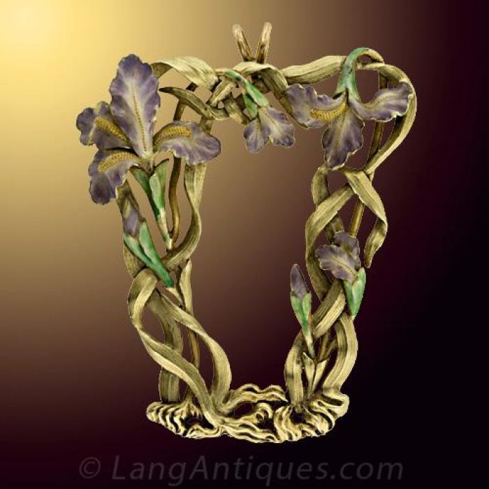 Art Nouveau Heart Iris Beauty Silver Locket Pendant Necklace France at  1stDibs