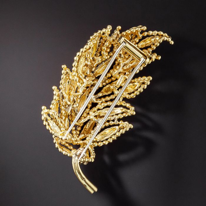 Vintage gold sales leaf brooch