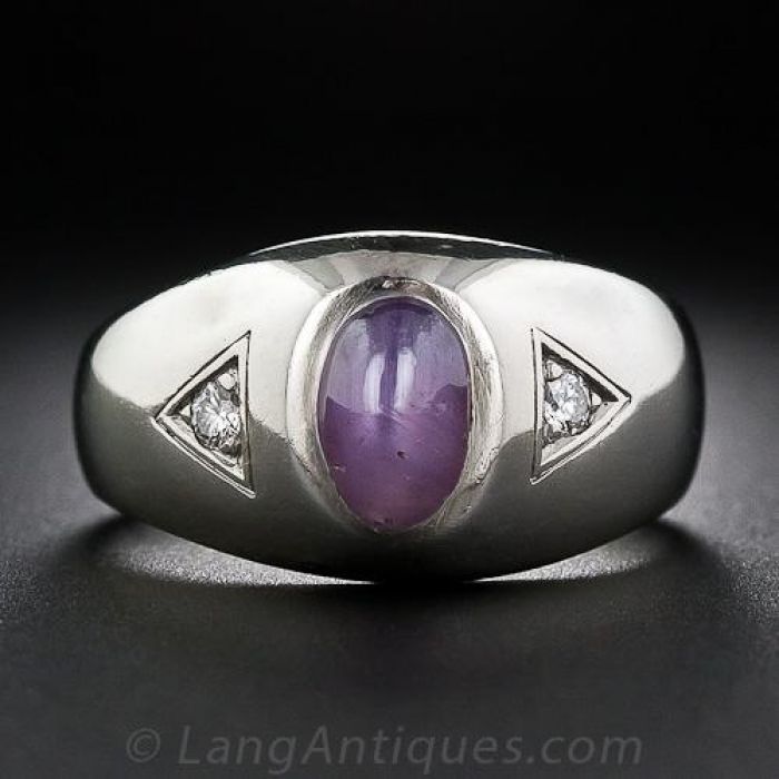17.15 Carat Purple Star Sapphire Diamond Gold Cocktail Engagement Ring -  petersuchyjewelers
