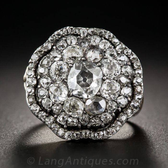Georgian diamond outlet cluster ring
