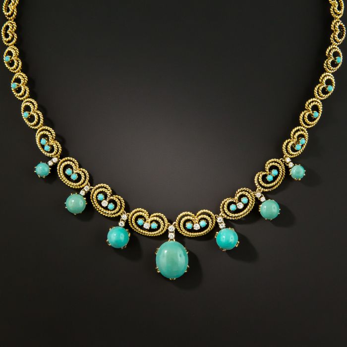 Traditional Loop Beads Choker Necklace Earrings Set- Mint Green - Beatnik