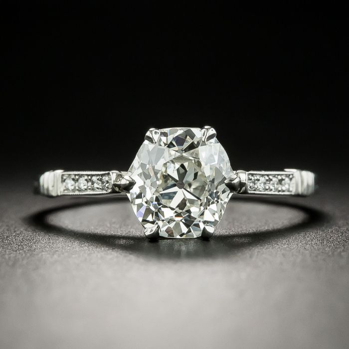 4 Carat Old Mine Cut Diamond Engagement Ring 4.12ct M/SI2 GIA | Antique diamond  rings, European cut engagement rings, Antique cushion cut diamond