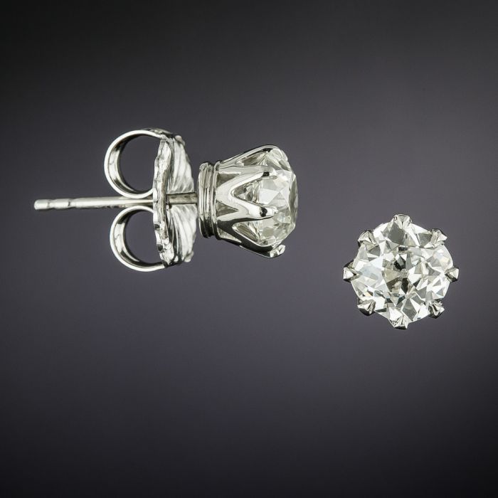 Diamond stud earrings on sale 2 carat total weight