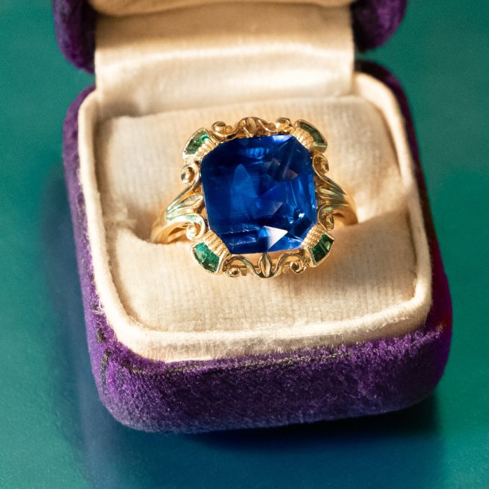 Lang Collection 6.66 Carat Burma No-Heat Sapphire Ring  - 10