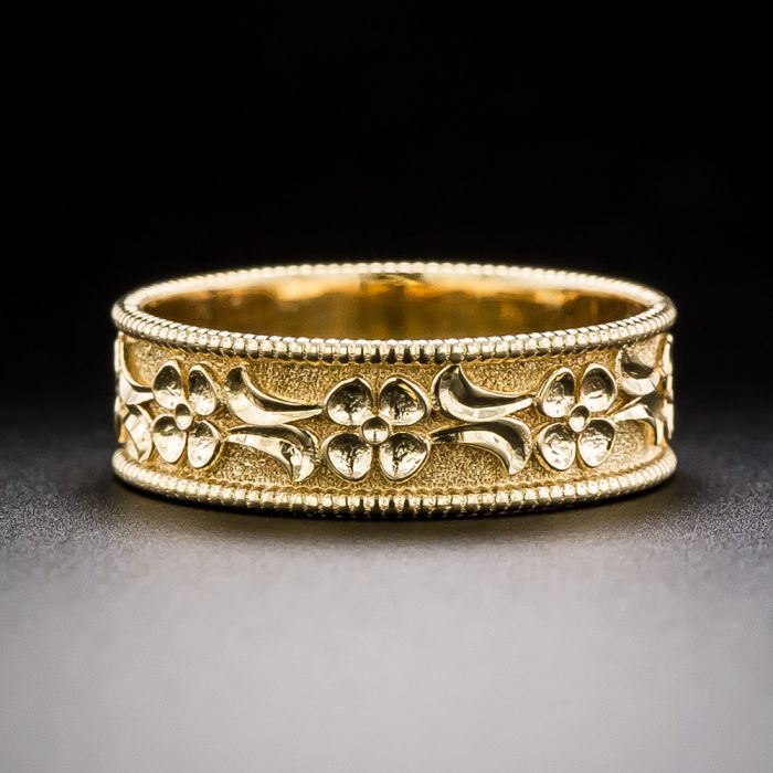 Gold flower clearance band ring