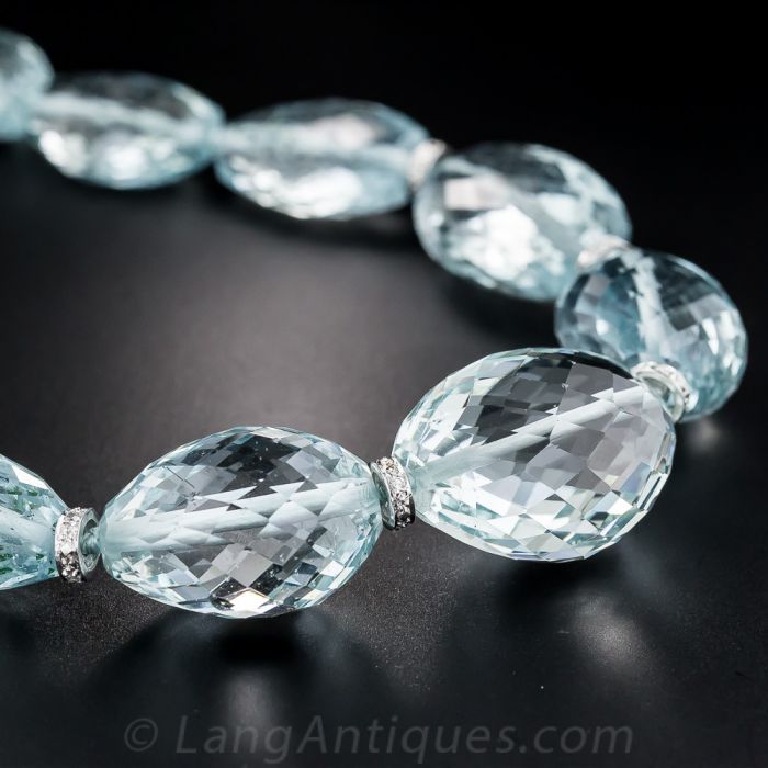 Aquamarine Gemstone Bead Necklace