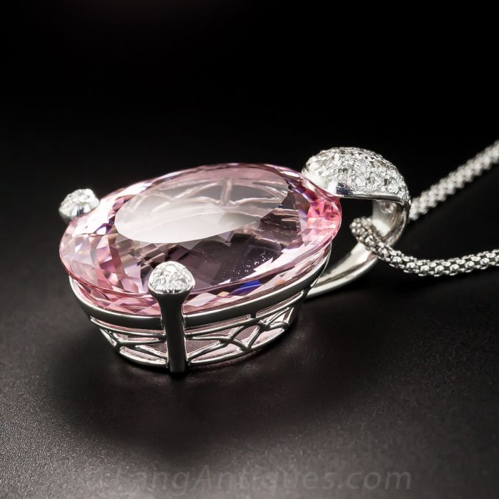 Large morganite pendant on sale