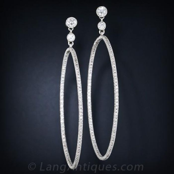 Discover more than 74 large platinum hoop earrings latest