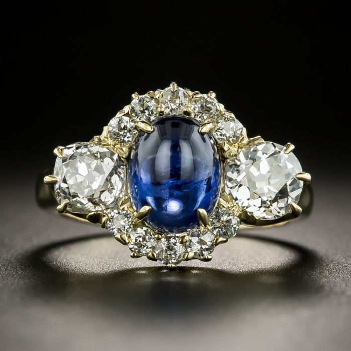 Art Deco Platinum Cabochon Sapphire Ring – Greenleaf & Crosby