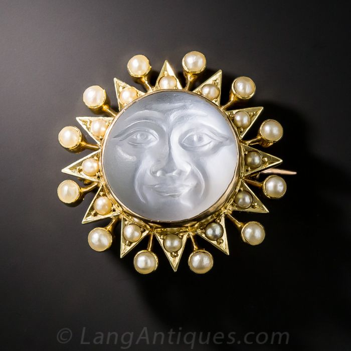 Antique hot sale carved moonstone