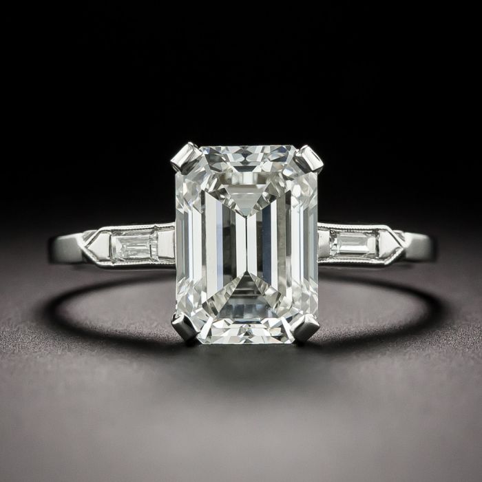 Emerald and Diamond Ring | 3 Carat Art Deco Emerald Ring | Gem Specialists