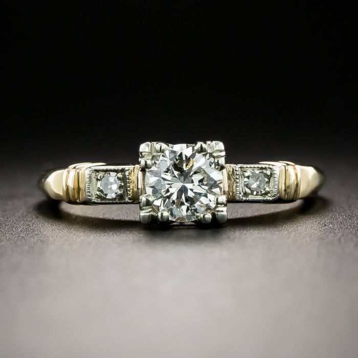 Ongeëvenaard Verwijdering Een computer gebruiken Mid-Century .40 Carat Diamond Engagement Ring