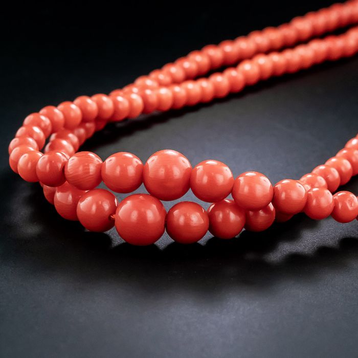 vintage faceted red coral necklace | Vintage Shop Online