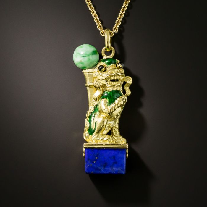 jade foo dog pendant