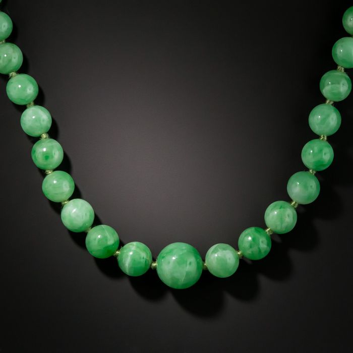 Jadeite on sale bead necklace