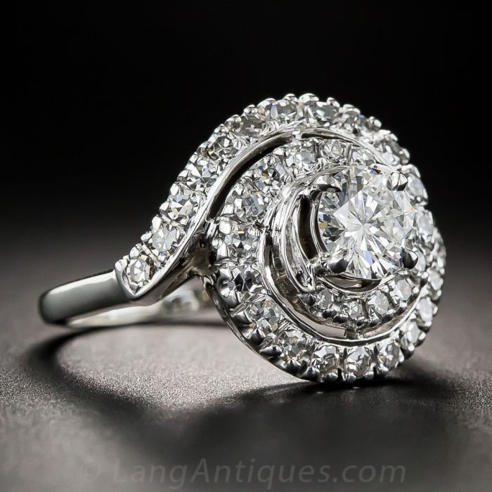 Spiral Diamond Engagement Ring | R1058W | Valina Engagement Rings