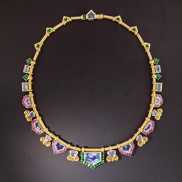 multi color sapphire necklace 7 90 91 25