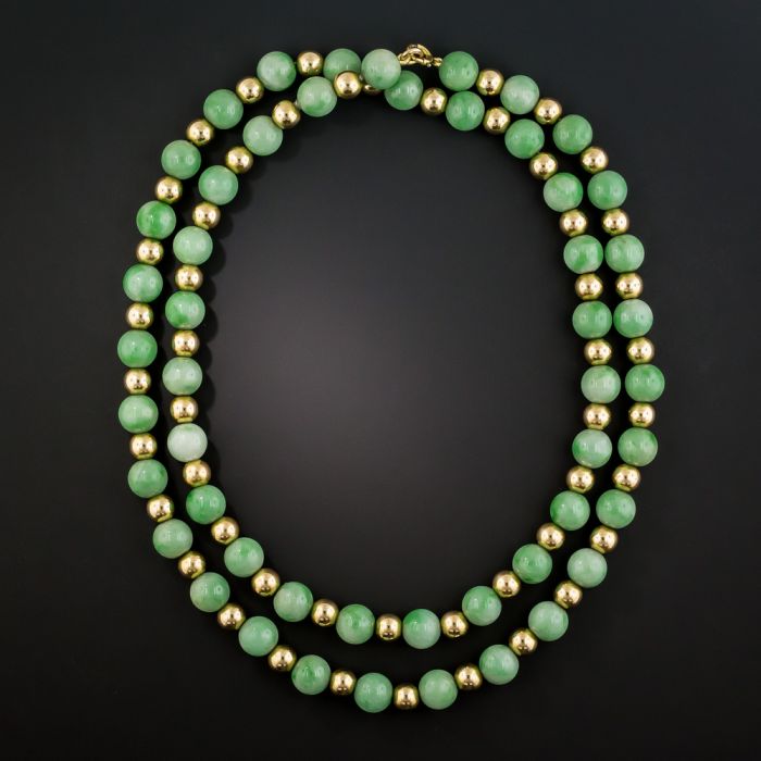 Vintage Jade Bead Necklace