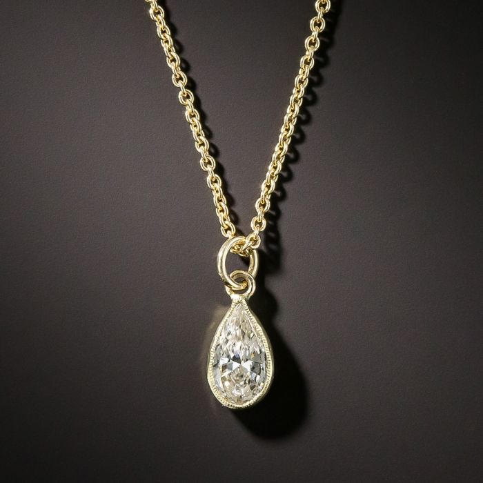 Elise - Pear Shaped Diamond Cluster Pendant In 10K White Gold (0.50 –  Ann-Louise Jewellers