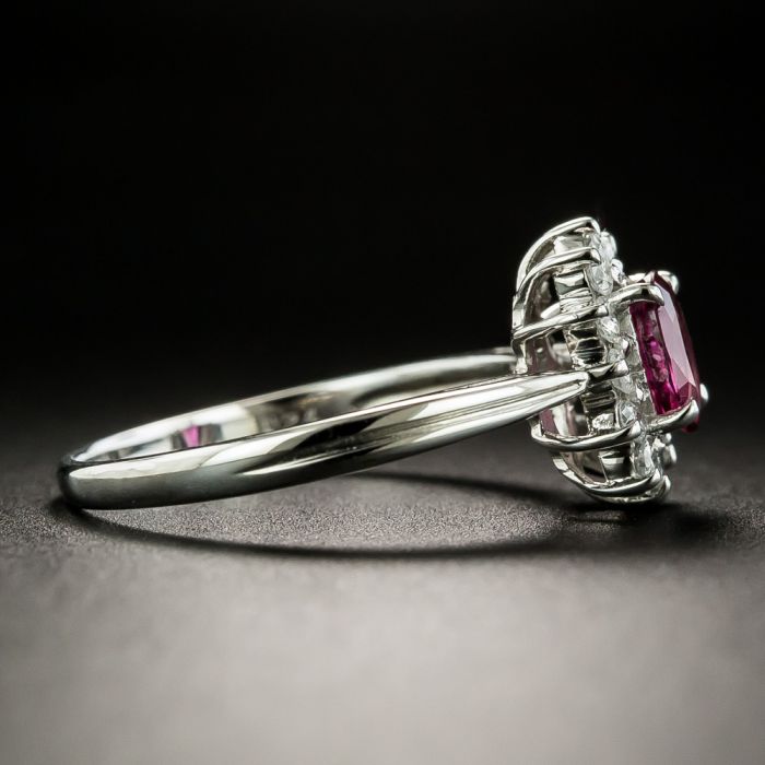 Petite .55 Carat Ruby and Diamond Halo Ring