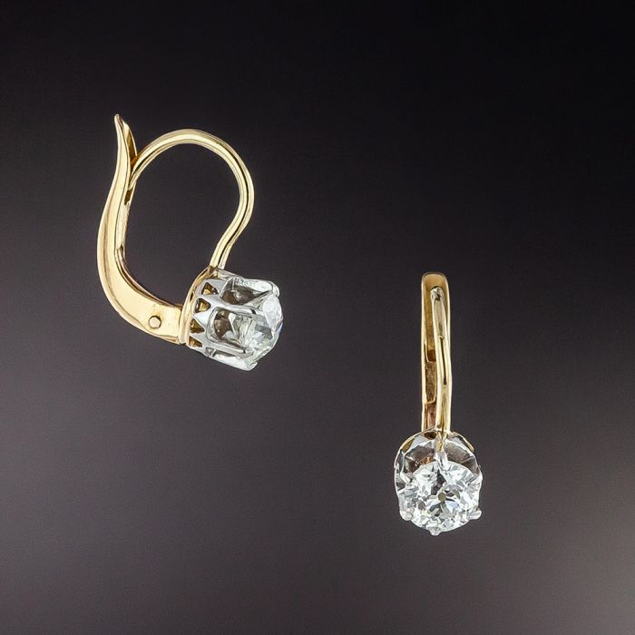 Diamond leverback hot sale dangle earrings