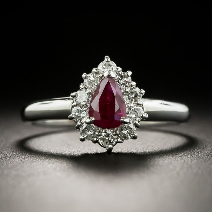 Affordable pair 2 Carat Ruby and Diamond Antique Wedding Ring Set in W —  kisnagems.co.uk