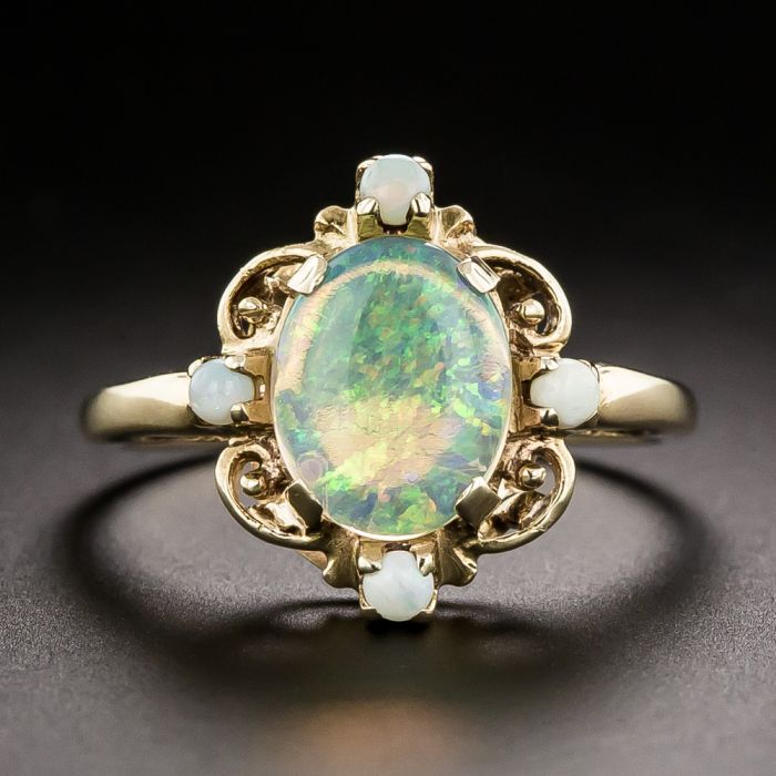 Genuine Opal Ring - Victorian Flower Ring - Vintage Statement Ring – Adina  Stone Jewelry