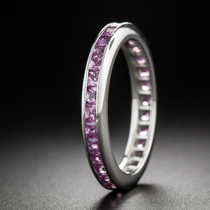 Pink sapphire eternity hot sale ring platinum