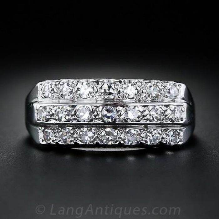 Three diamond sale wedding band