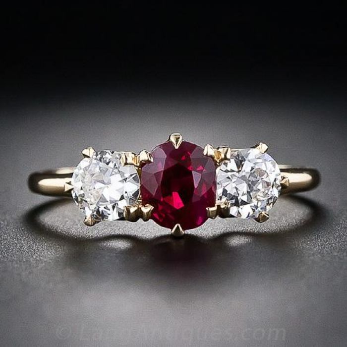 2.8ctw ruby vintage filigree 14kw gold ring — Vintage Jewelers & Gifts, LLC.