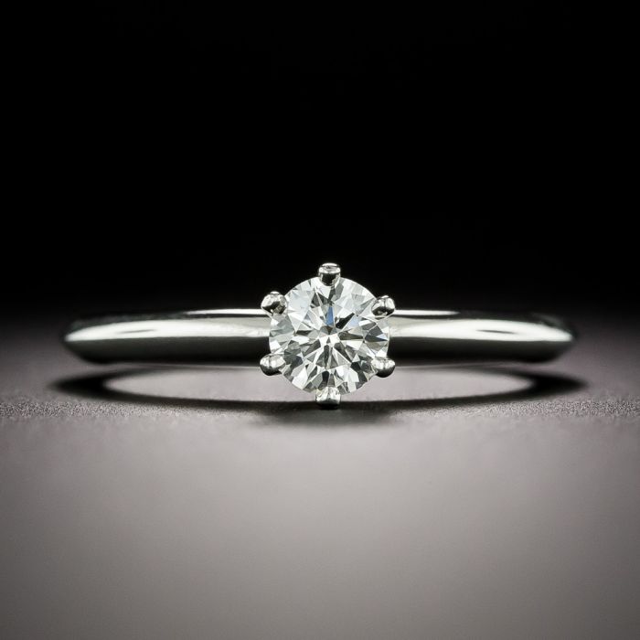 TIFFANY & CO. 4.7g PLATINUM 1ctw VVS1/F DIAMOND RING SIZE 4.75 WITH PAPERS  - Hawaii Estate & Jewelry Buyers