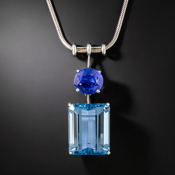 Grand 1 Aquamarine Necklace in 14k Gold (March)