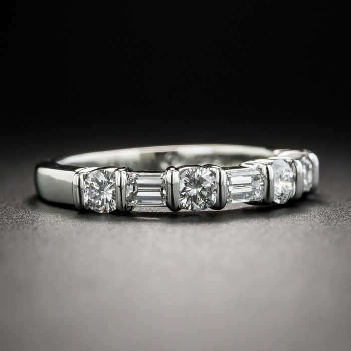 Platinum hot sale baguette band