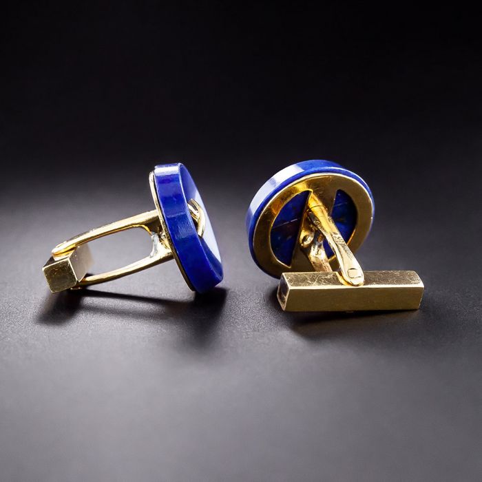 Tiffany & Co. Lapis Button Cufflinks