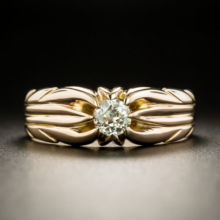 1950s 0, 30 Carat Diamond 18 Karat Yellow Gold Solitaire Ring Size 7 |  Chairish