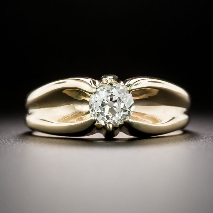 Victorian Filigree Engagement Ring Old Mine & Old European Cut Diamonds  Platinum - petersuchyjewelers