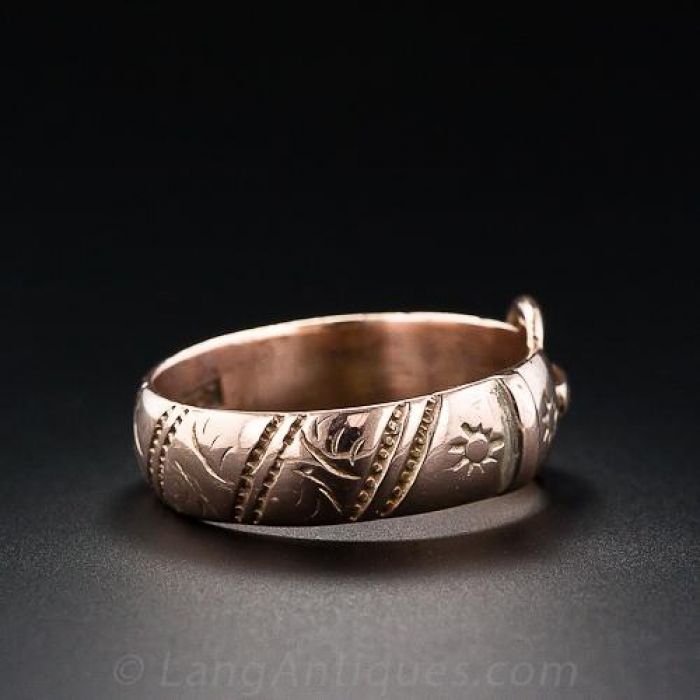 Victorian 9k Rose Gold Buckle Ring