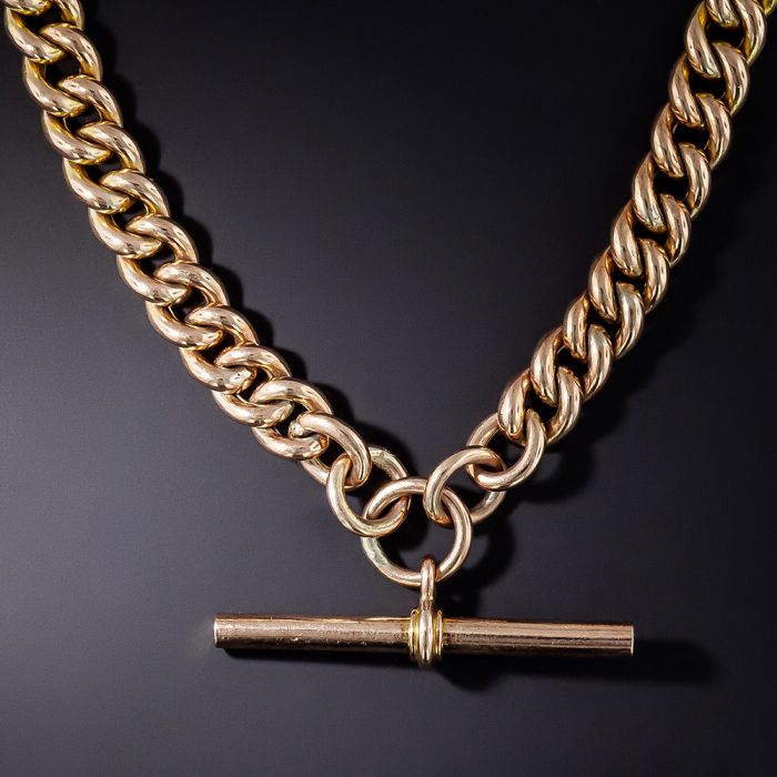 Giant Gold T-Bar Watch Chain Necklace - Tilly Sveaas Jewellery