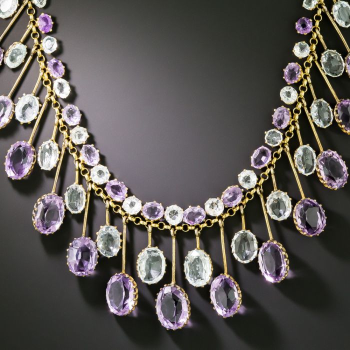 Amethyst and aquamarine necklace hotsell