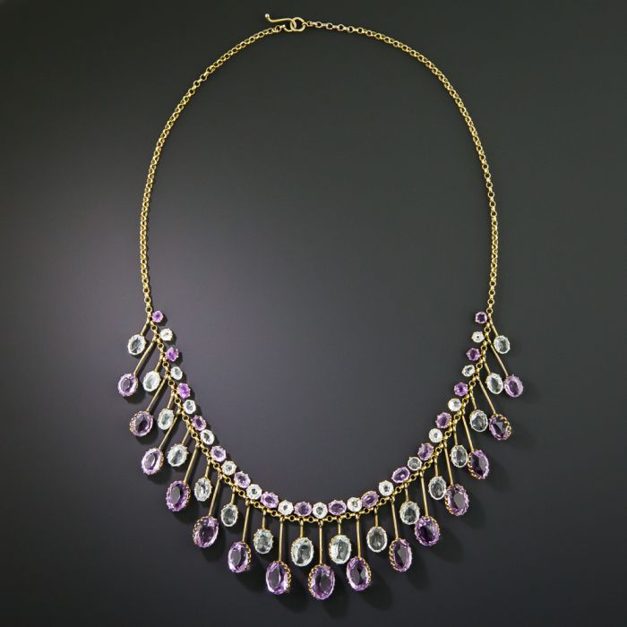 Amethyst and aquamarine necklace hotsell
