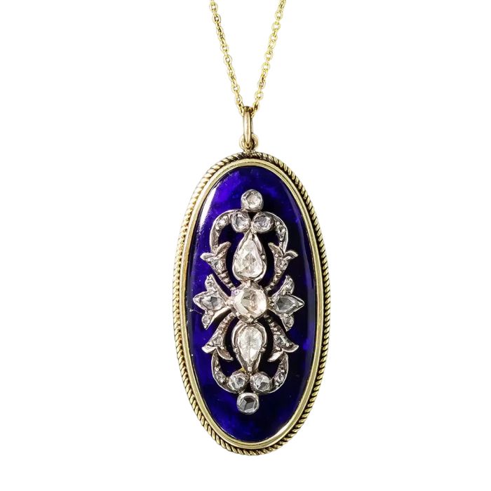 Blue enamel hotsell pendant