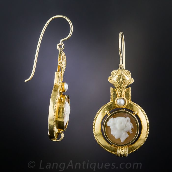 Small 2025 cameo earrings